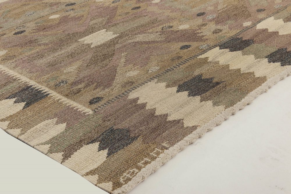 Mid-Century Carnation Tapestry Weave Rug by Marta Maas-Fjetterstrom. Woven signature to edge “AB MMF BN” BB6849