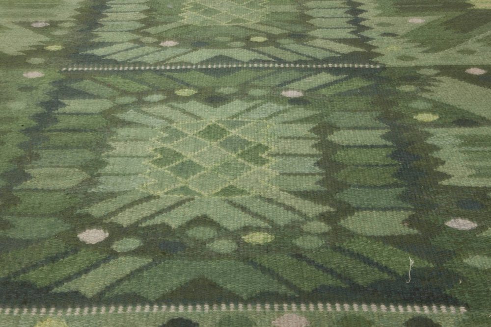 Vintage Swedish Flat weave Rug by Marta Maas-Fjetterstrom “CARNATION” BB6655