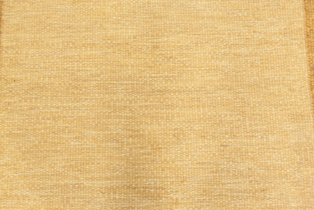 Mid-20th Century Yellow Brown Swedish Flat-Weave Rug by Birgitta Solderkvist BB6884