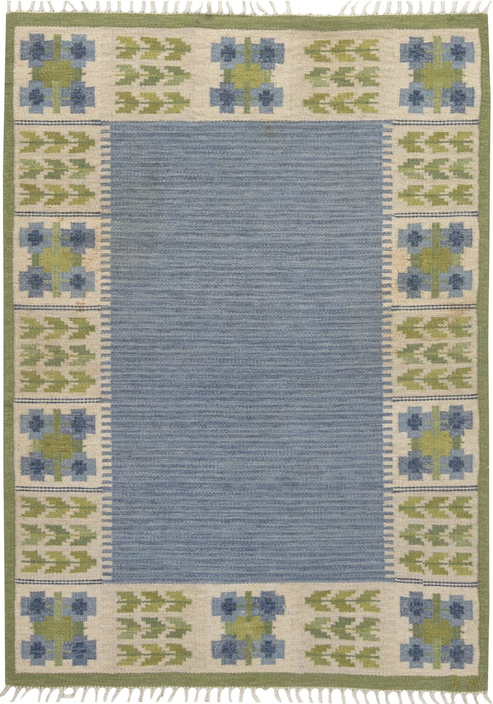 Vintage Swedish Flat Weave Rug  by Berit Woelfer BB6871