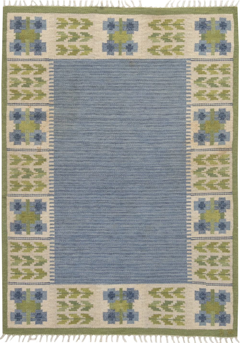 Vintage Swedish Flat Weave Rug  by Berit Woelfer BB6871