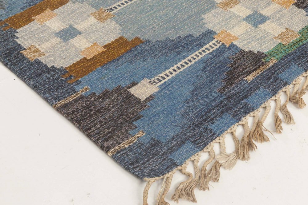 VINTAGE SWEDISH FLAT WEAVE RUG SIGNED BY INGEGERD SILOW BB6873