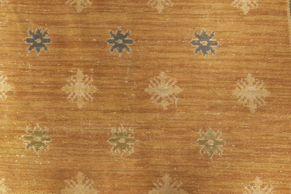 One-of-a-kind Oversized Vintage Spanish Yellow Handmade Wool Carpet BB6667