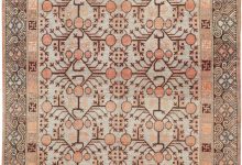Samarkand Salmon, Off-<mark class='searchwp-highlight'>White</mark>, Gray & Brown Hand Knotted Wool Rug BB6907