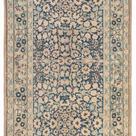 Kirman Persian Antique Allover Floral Warm Tan Hand-Knotted Wool Runner – Circa 1920 BB6915
