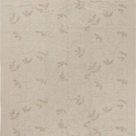 Modern Flatweave Floral Light Beige Wool Rug “Serein” Designed By Eric Cohler N11884
