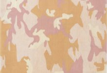 High-quality Abstract Aubusson Rug by DD Allen in Beige, Gold, and Pink N11886