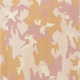 High-quality Abstract Aubusson Rug by DD Allen in Beige, Gold, and Pink N11886