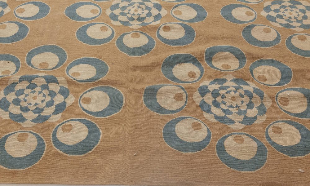 Doris Leslie Blau Collection Aubusson Style Blue, Ivory, Brown, Bold Modern Rug N11888