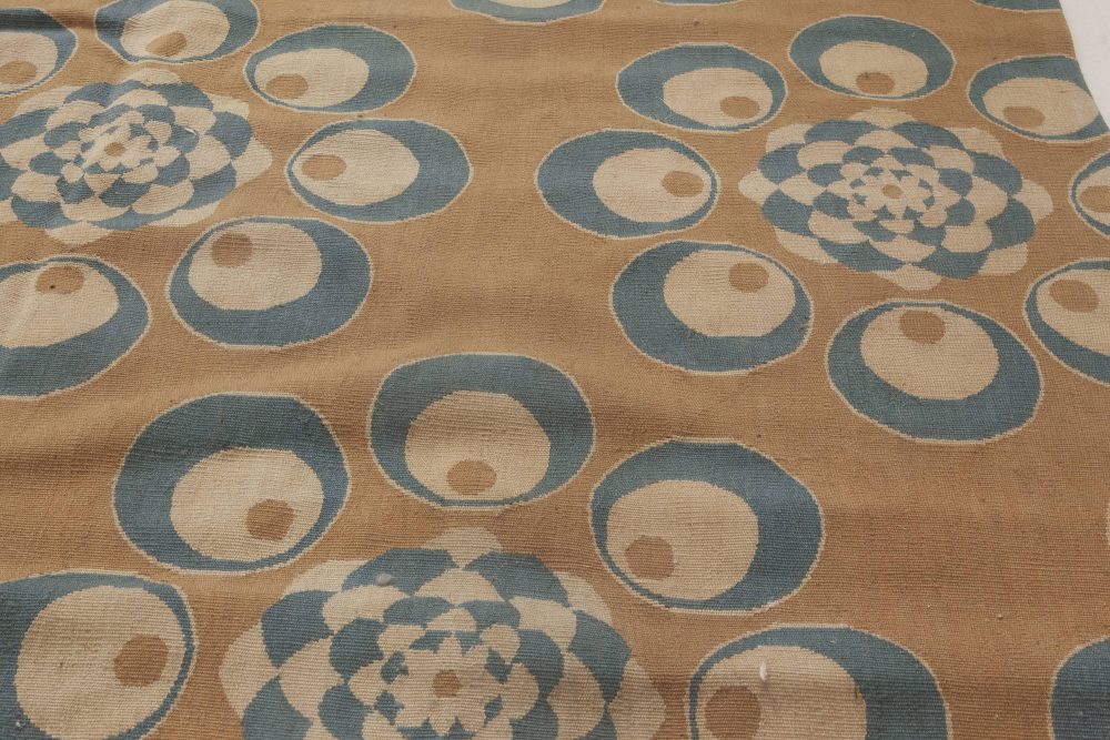 Doris Leslie Blau Collection Aubusson Style Blue, Ivory, Brown, Bold Modern Rug N11888