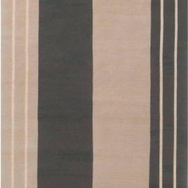 Art Deco Modern Flatweave Wool Rug With Geometric Intersecting Lines In Classic Taupe Dark Gray “Triton” N11926