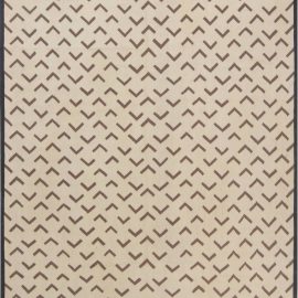 Modern Aubusson Geometric Light Beige Hand-Knotted Wool Rug “Pinion” Designed By Parkin Saunders N11887