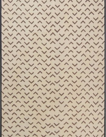Modern Geometric Diamond Dark Gray With Cream Handmade Goat Hair Rug “Merlon” N12452 Modern Geometric Diamond Dark Gray With Cream Handmade Goat Hair Rug “Merlon” N12452