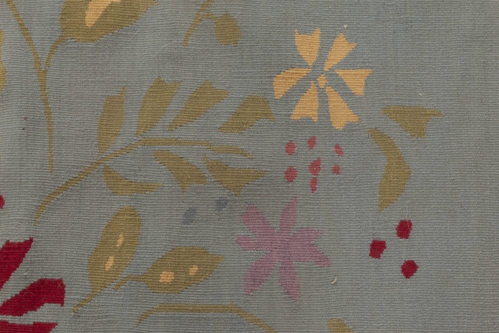 Doris Leslie Blau Collection Blue Abusson Style Floral Wool Rug by Thomas Jayne N11891