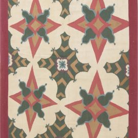 “Aster” Designed By Richard Keith Langham Modern Aubusson Geometric Cream Beige Handmade Rug N11892