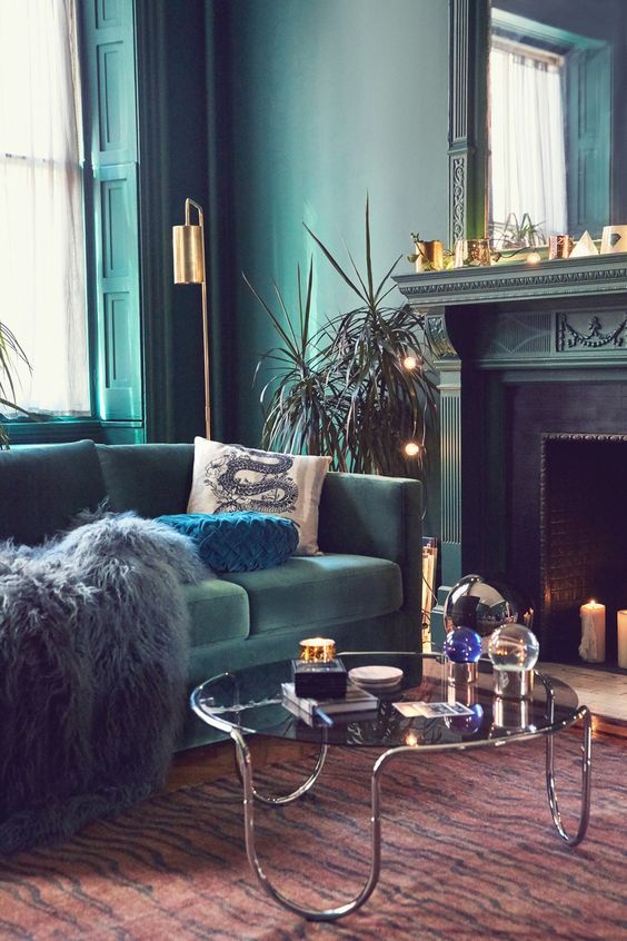trendy color green interior decor (1)