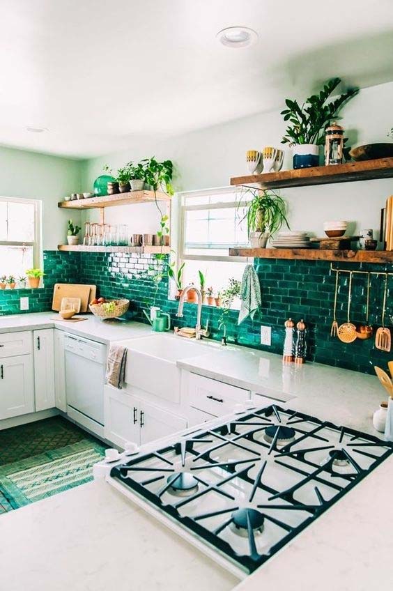 trendy color green interior decor (5)