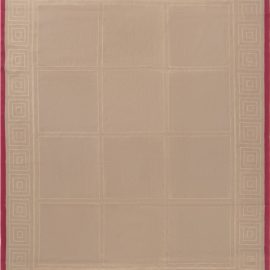 Greek Key Hand-Knotted Wool Modern Rug In Warm Tan “Meandre” Designed By Mariette Himes Gomez N11920