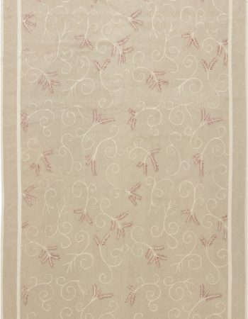 Contemporary Flatweave Solid Light Beige Wool Carpet “Alabaster” N12854 Contemporary Flatweave Solid Light Beige Wool Carpet “Alabaster” N12854