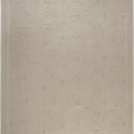Traditional-Style Aubusson Floral Light Beige Flatweave Wool & Silk Rug “Frondelle” Designed By Eric Cohler N11905