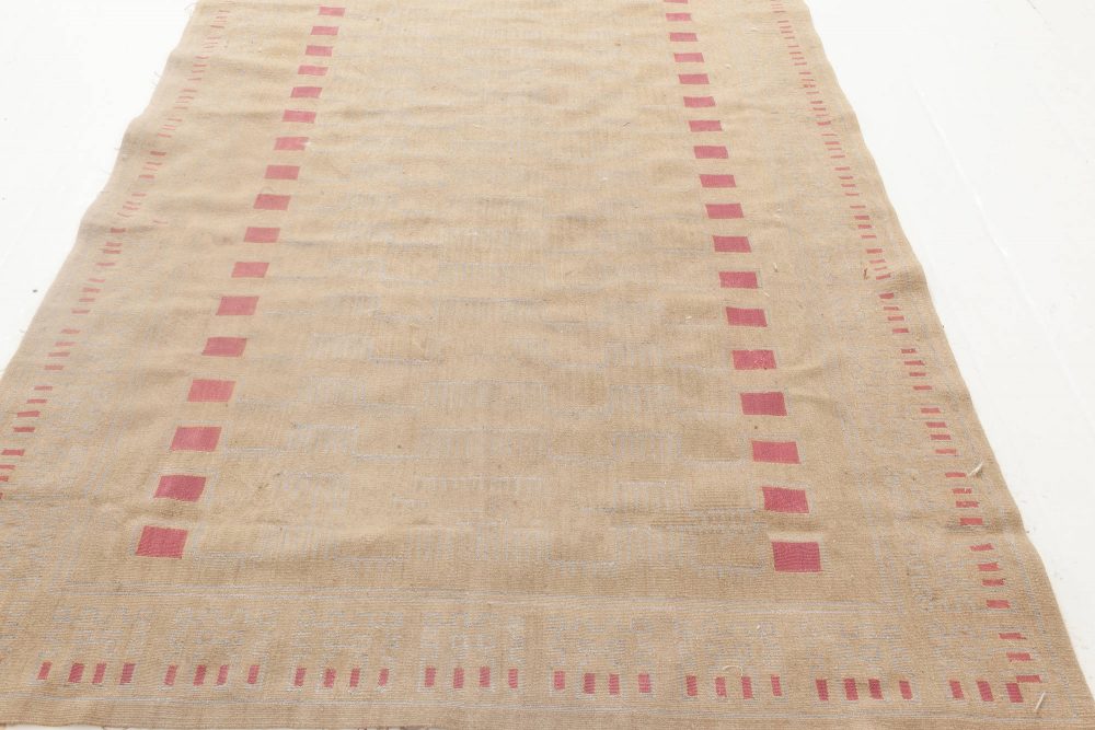 Doris Leslie Blau Collection Aubusson Beige, Pink Wool Runner by Arthur Dunnam N11923