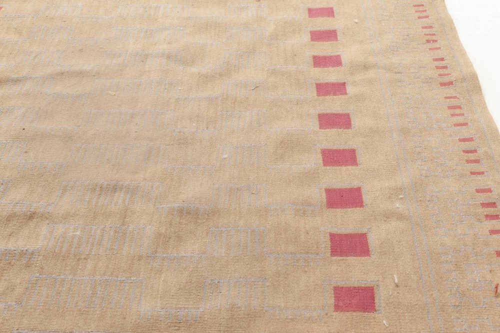 Doris Leslie Blau Collection Aubusson Beige, Pink Wool Runner by Arthur Dunnam N11923