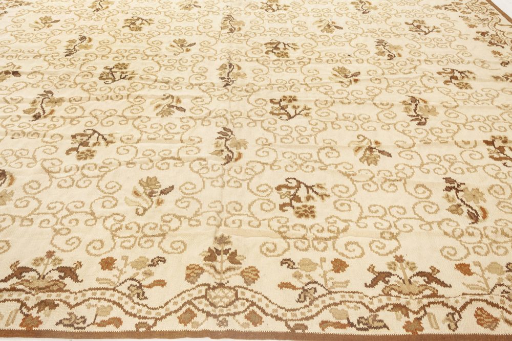 Doris Leslie Blau Collection Bessarabian Style White, Beige & Brown Wool Rug N11917