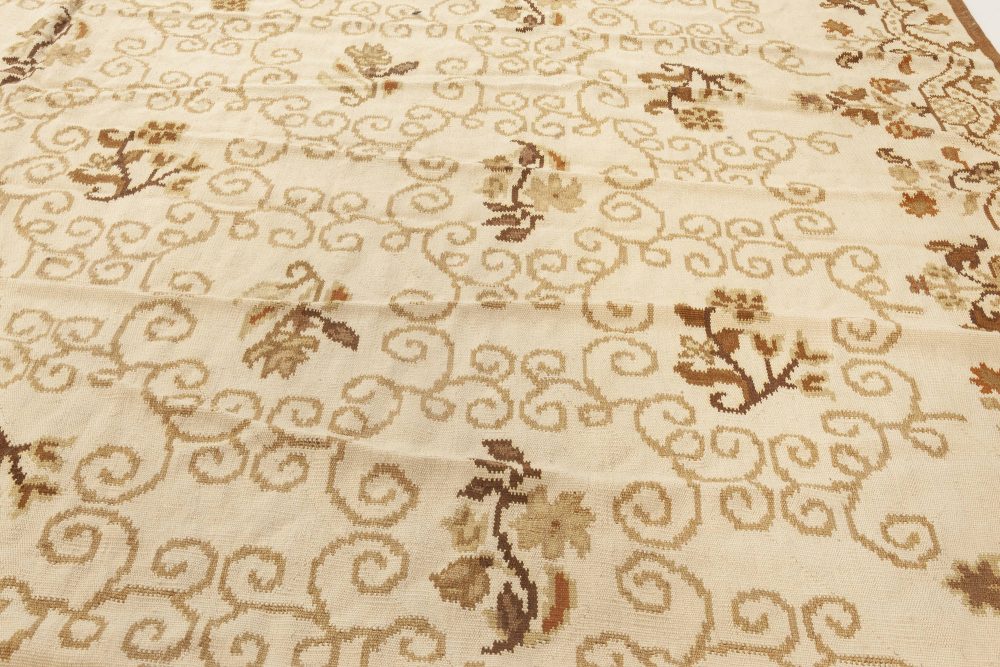 Doris Leslie Blau Collection Bessarabian Style White, Beige & Brown Wool Rug N11917