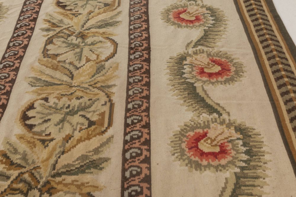 Doris Leslie Blau Collection Bessarabian Floral Flat-Weave Wool Rug N11893