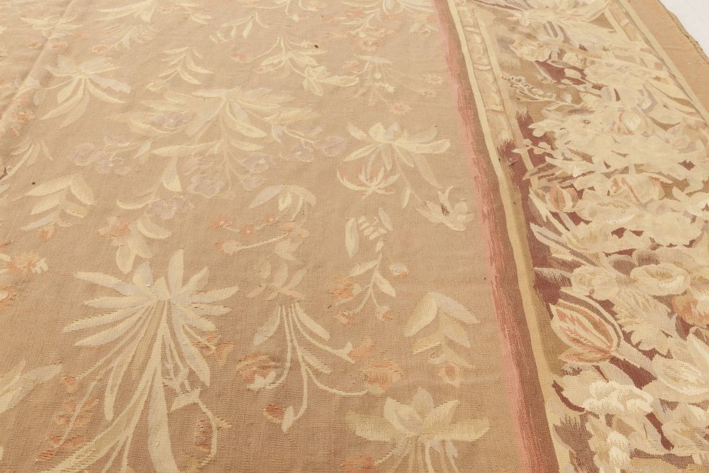 Doris Leslie Blau Collection One-of-a-Kind Bessarabian Floral Design Brown Rug N11903