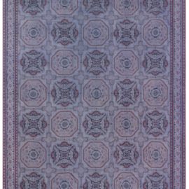 Floral Flatweave-Inspired Classic Taupe Handmade Wool Rug “Octavia” N11897