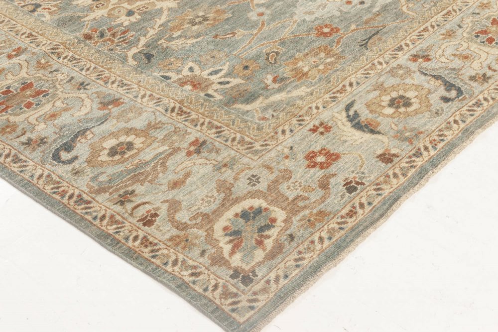 Traditional Sultanabad Design Beige, Off-white, Red and Navy Rug N11872