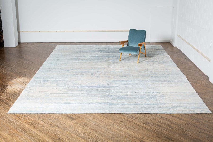 Doris Leslie Blau Collection Contemporary “Dreamy” Beige, Blue High-Low Rug N11948