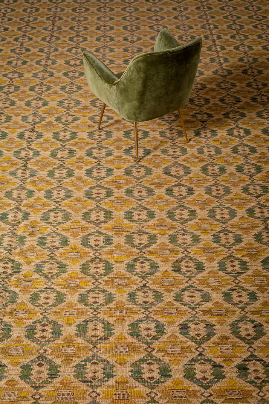 Modern Swedish Flat-Weave Rug Inspired by Marta Mass Fjetterstrom Design N11969