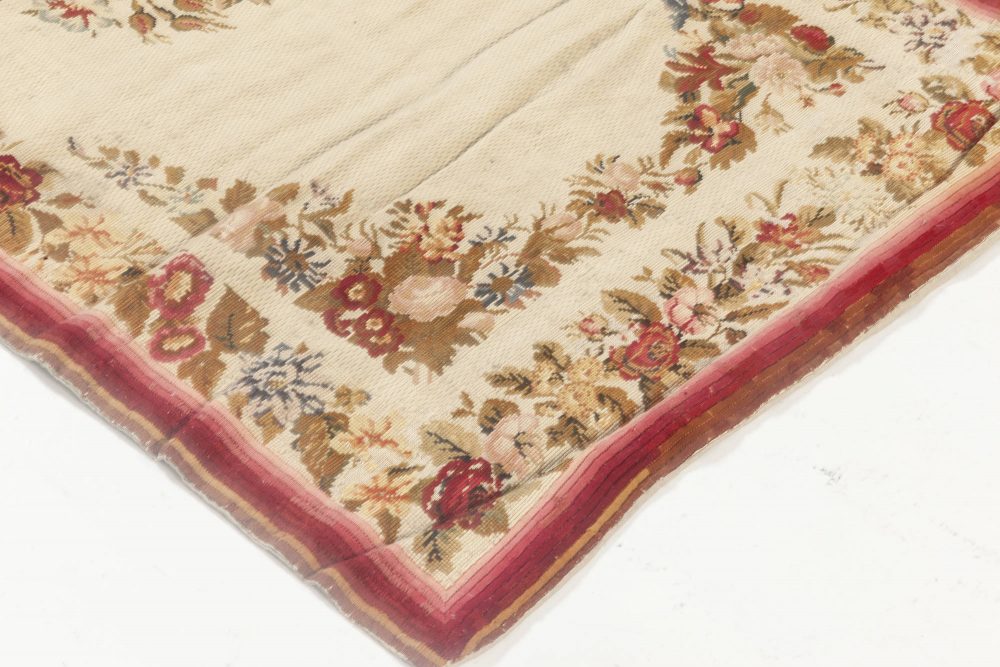 Early 20th Century English Floral Needlework Rug BB6939