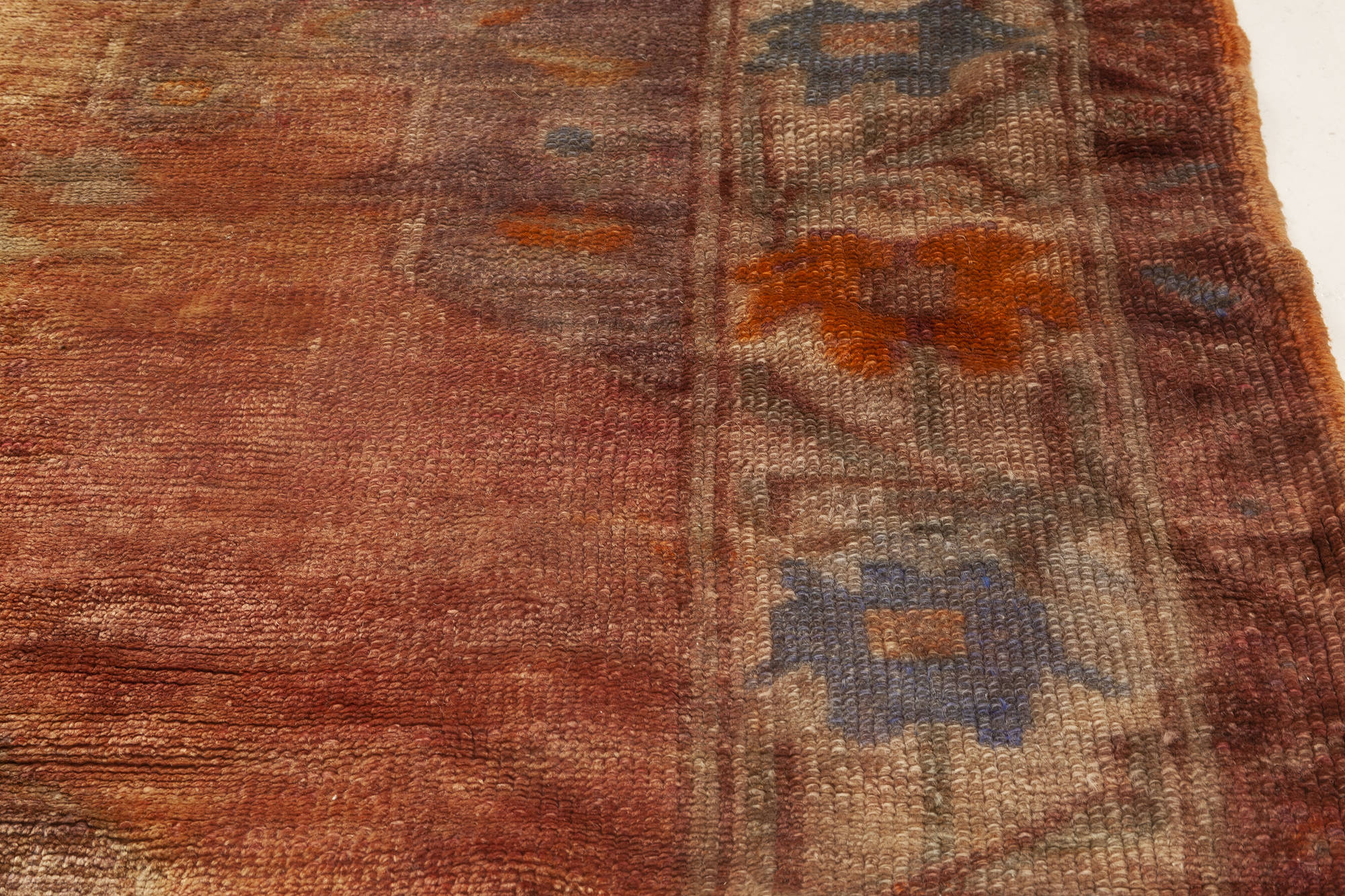 turkish rug 3.6x5.4 feet pastel color rug VT 1437 oushak rug area rug vintage rug antique rug wool on wool rug pink blue rug