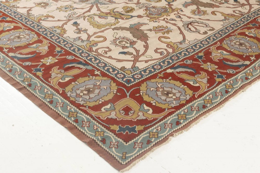 Doris Leslie Blau Collection Traditional Floral Design Flat-Weave Wool Rug N11933