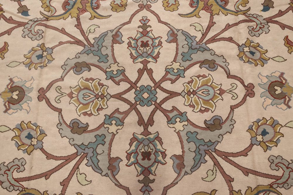 Doris Leslie Blau Collection Traditional Floral Design Flat-Weave Wool Rug N11933