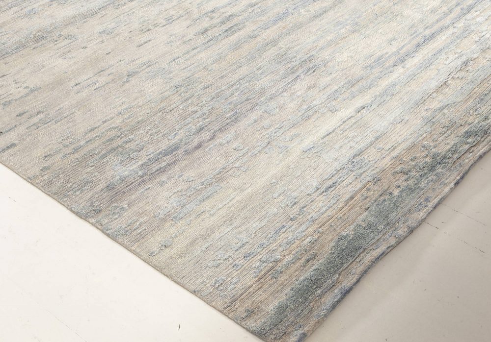 Doris Leslie Blau Collection Contemporary “Dreamy” Beige, Blue High-Low Rug N11948
