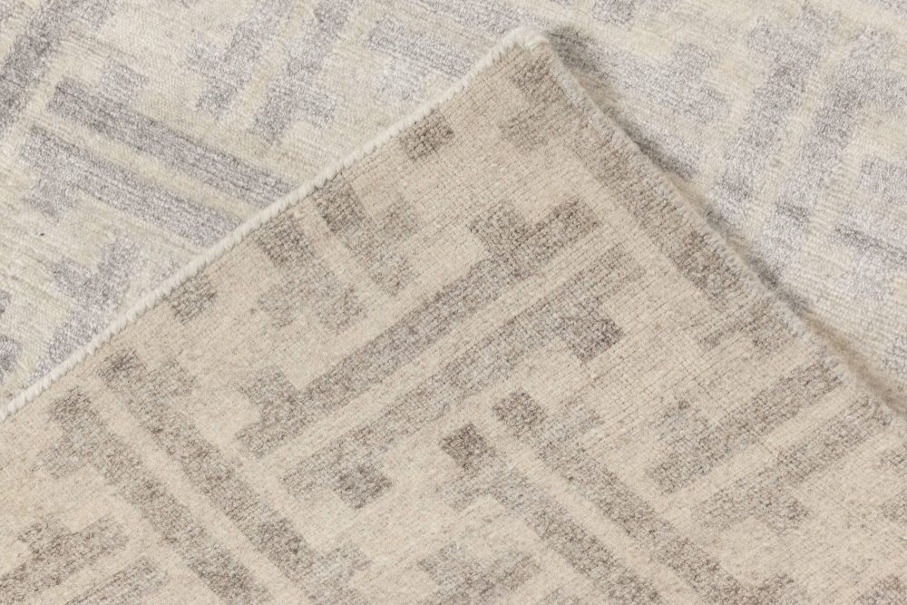 Doris Leslie Blau Collection Geometric Terra Gray Rug in Natural Wool N11963