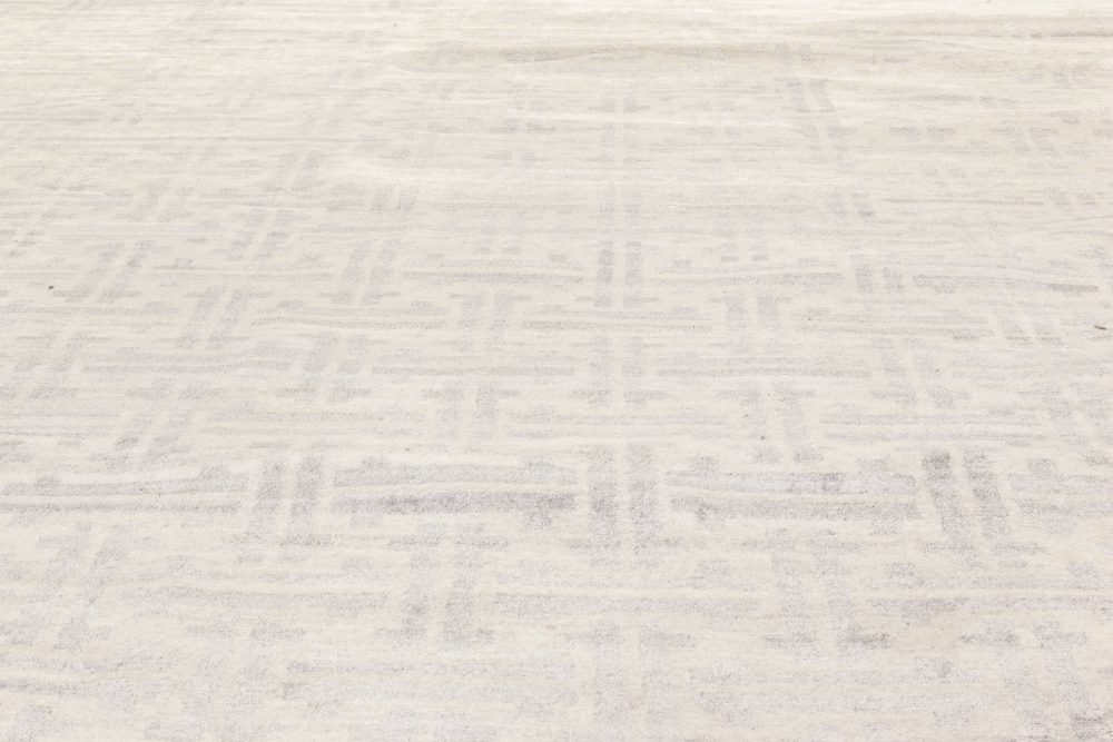 Doris Leslie Blau Collection Geometric Terra Gray Rug in Natural Wool N11963