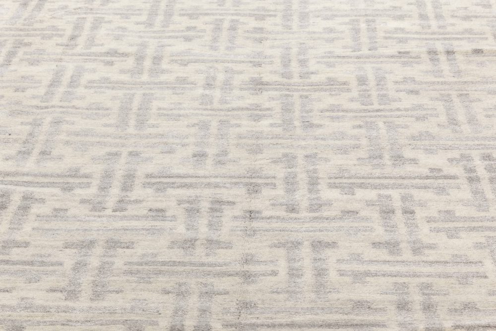 Doris Leslie Blau Collection Geometric Terra Gray Rug in Natural Wool N11963