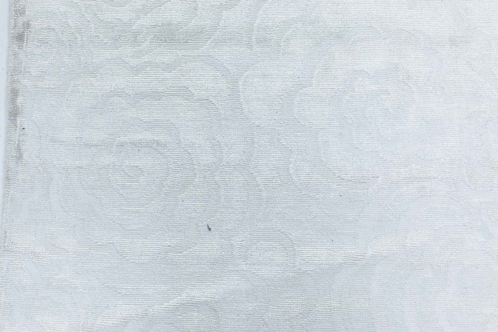 Doris Leslie Blau Collection High-quality Camelia Silver White Handmade Silk Rug N11971
