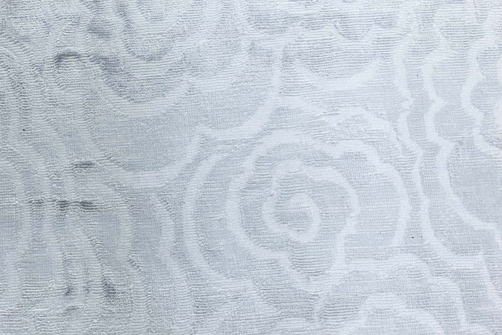 Doris Leslie Blau Collection Handmade Camellia Rug in Ivory Silk N11972