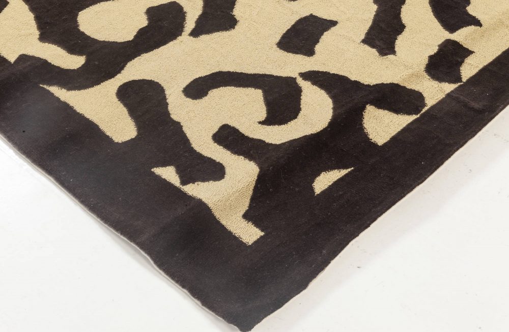 Doris Leslie Blau Collection Geometric Rug by Roderick N. Shade in Beige & Black N11945