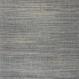 Contemporary Solid Slate Gray Hand-Knotted Wool Carpet “Mistgrain” N11962
