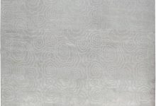 Doris Leslie Blau Collection High-quality Camelia <mark class='searchwp-highlight'>Silver</mark> White Handmade Silk Rug N11971