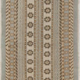 Doris Leslie Blau Collection Samarkand Blue, Brown and White Wool Runner N11957