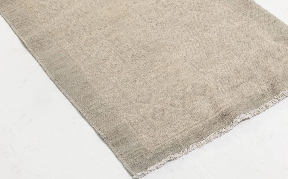 Doris Leslie Blau Collection Samarkand Beige Green Handmade Runner (Size Adjusted) N11954