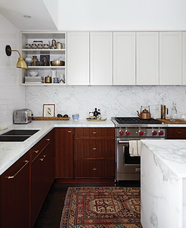 two toned kitchen cabinets, kitchen 2019 decor trends (15)
